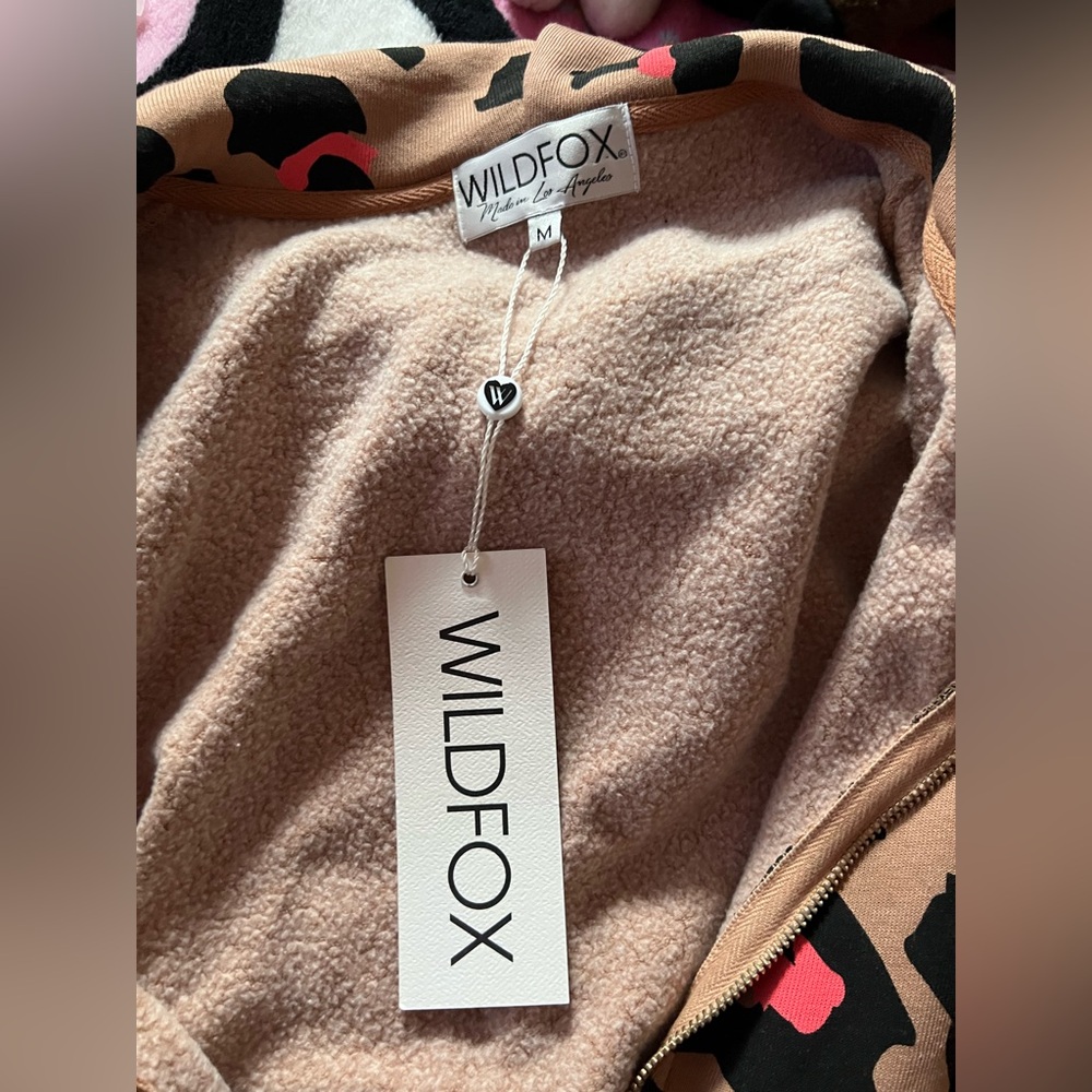 🆕 🐆 Wildfox 🐆 Leopard Print Women's Zip up hoodie - Picture 8 of 8